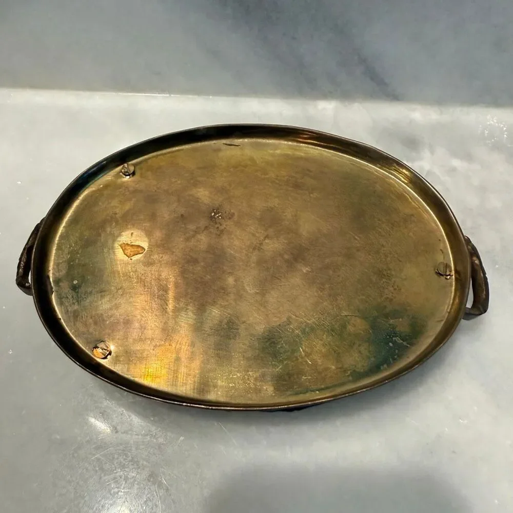 Antique Bronze Sugar Creamer and Tray Tabletop Serving Set